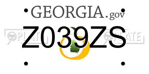 Z039ZS Georgia License Plate