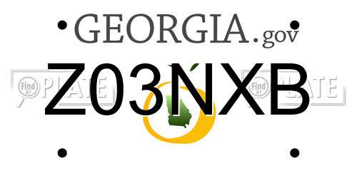 Z03NXB Georgia License Plate