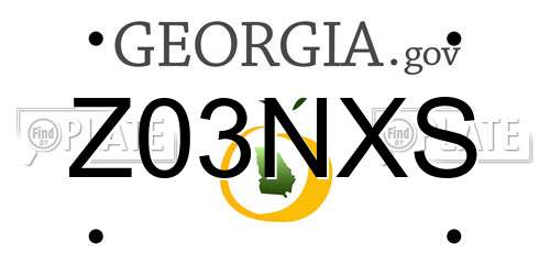 Z03NXS Georgia License Plate