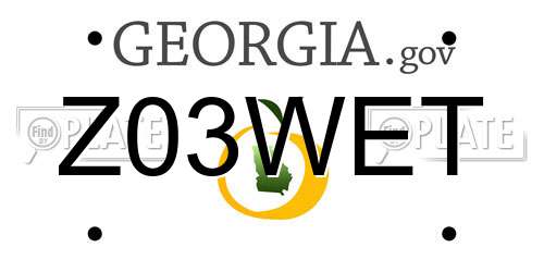 Z03WET Georgia License Plate