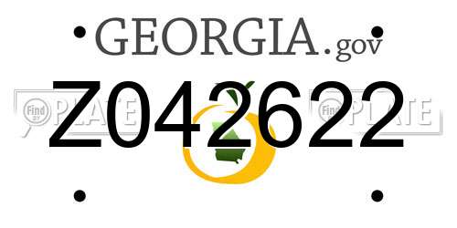 Z042622 Georgia License Plate