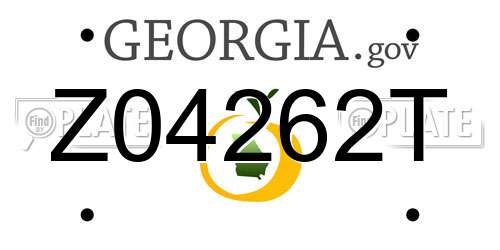 Z04262T Georgia License Plate