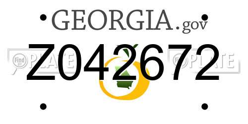 Z042672 Georgia License Plate
