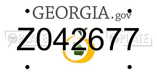 Z042677 Georgia License Plate