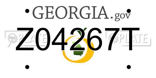 Z04267T Georgia License Plate