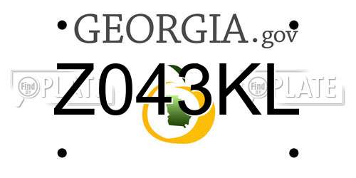 Z043KL Georgia License Plate
