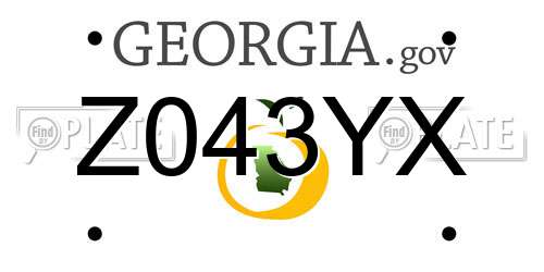 Z043YX Georgia License Plate