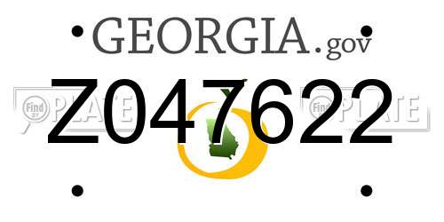 Z047622 Georgia License Plate