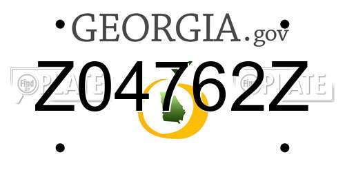 Z04762Z Georgia License Plate
