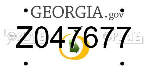 Z047677 Georgia License Plate