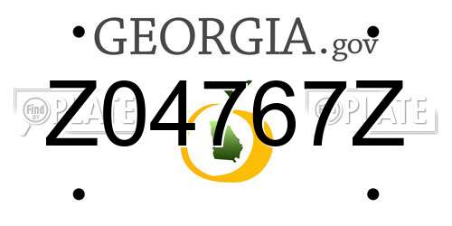 Z04767Z Georgia License Plate