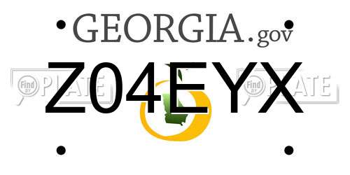 Z04EYX Georgia License Plate