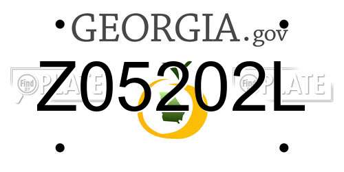 Z05202L Georgia License Plate