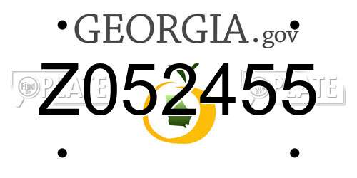Z052455 Georgia License Plate