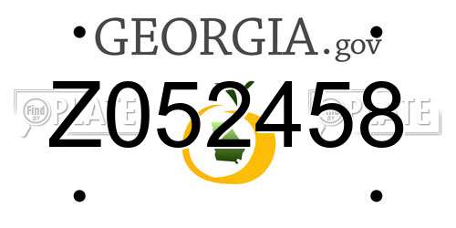Z052458 Georgia License Plate
