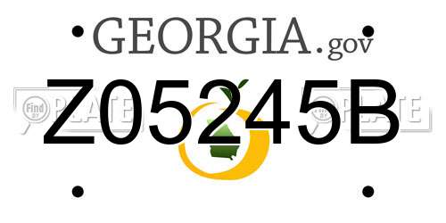 Z05245B Georgia License Plate