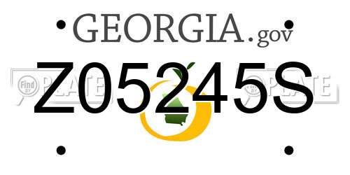 Z05245S Georgia License Plate