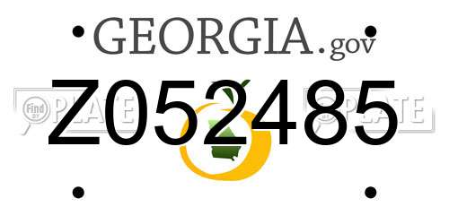 Z052485 Georgia License Plate