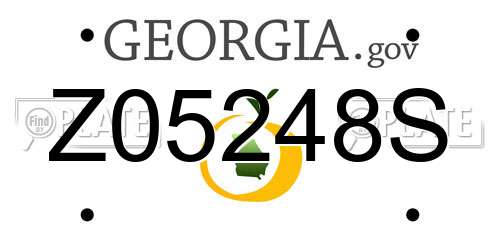 Z05248S Georgia License Plate