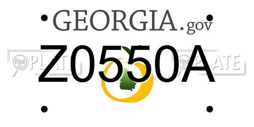 Z0550A Georgia License Plate