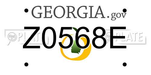 Z0568E Georgia License Plate