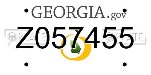 Z057455 Georgia License Plate