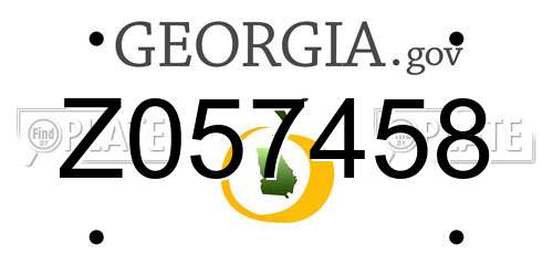 Z057458 Georgia License Plate