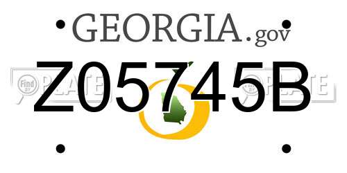 Z05745B Georgia License Plate