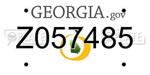 Z057485 Georgia License Plate