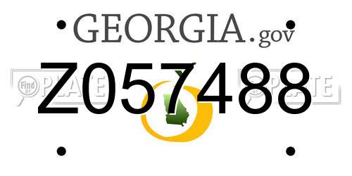 Z057488 Georgia License Plate