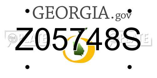Z05748S Georgia License Plate