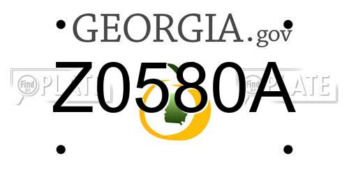 Z0580A Georgia License Plate