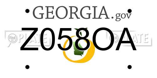 Z058OA Georgia License Plate