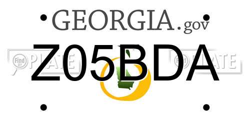 Z05BDA Georgia License Plate