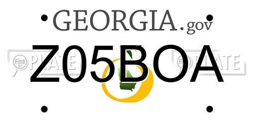 Z05BOA Georgia License Plate