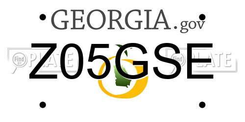 Z05GSE Georgia License Plate