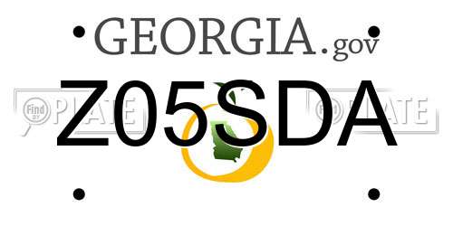 Z05SDA Georgia License Plate