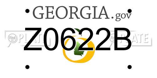Z0622B Georgia License Plate