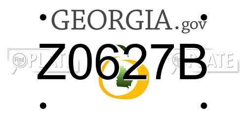 Z0627B Georgia License Plate