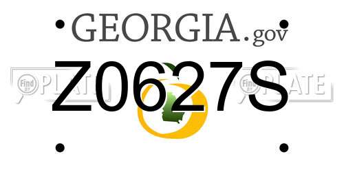 Z0627S Georgia License Plate
