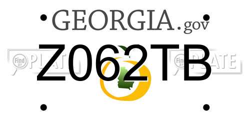Z062TB Georgia License Plate