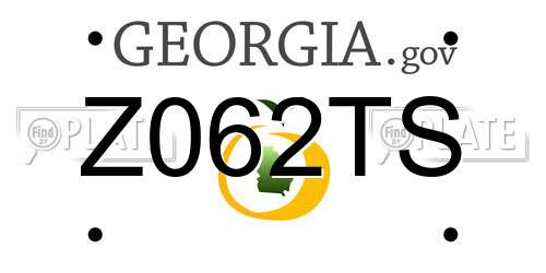Z062TS Georgia License Plate
