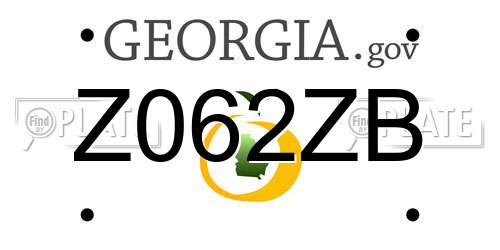 Z062ZB Georgia License Plate