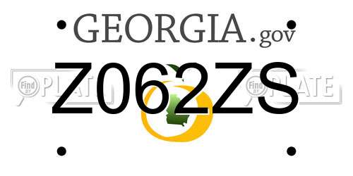 Z062ZS Georgia License Plate