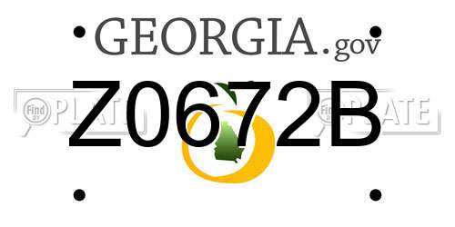 Z0672B Georgia License Plate