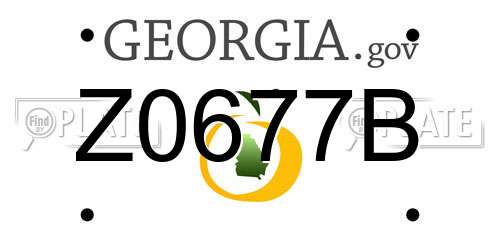 Z0677B Georgia License Plate