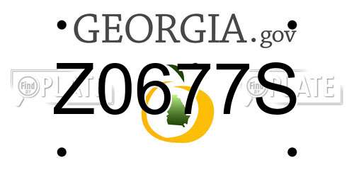 Z0677S Georgia License Plate