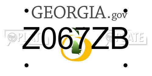 Z067ZB Georgia License Plate