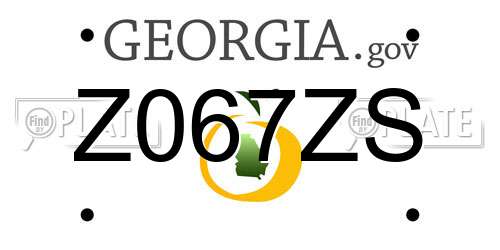Z067ZS Georgia License Plate