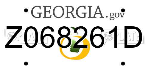 Z068261D Georgia License Plate